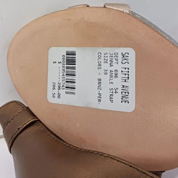 NWT Joie Women's Jena Gold Open Toe Stiletto Ankle Strappy Heels Size 8.5 - Picture 5 of 5